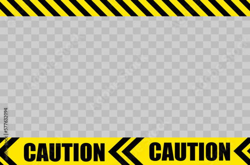 Frame yellow and black tape, border line, ribbon caution sign vector template.