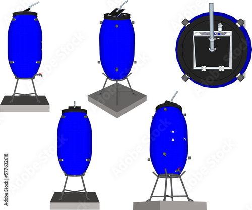 Vector illustration sketch of aerobic composter for fertilizer