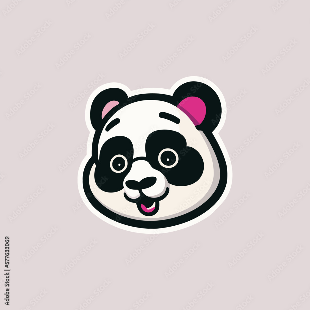 Cute panda face sticker. Vector illustration in cartoon style. Cute panda face sticker. Vector illustration in cartoon style.