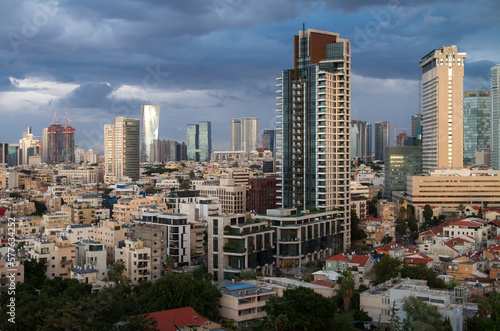 Tel Aviv, Israel cloudy panorama