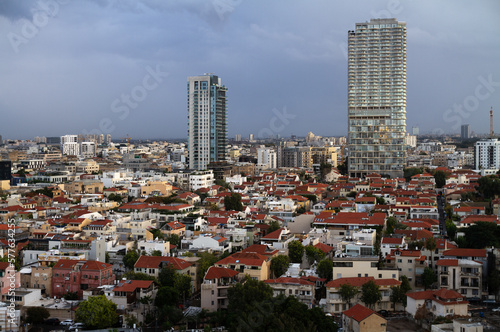 Tel Aviv  Israel aerial view. Historic District Neve Tzedek