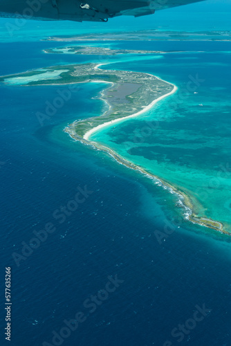 Aerial view of Los Roques in Venezuela, turquoise blue beaches, exotic beaches photo