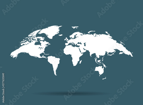 World map icon in flat style. Global country vector illustration on isolated background. Geography continent sign business concept.