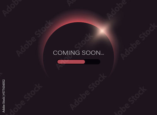 Coming soon banner icon in flat style. Promotion label vector illustration on isolated background. Open poster sign business concept.