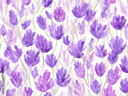Watercolor purple flowers created with generative ai technology