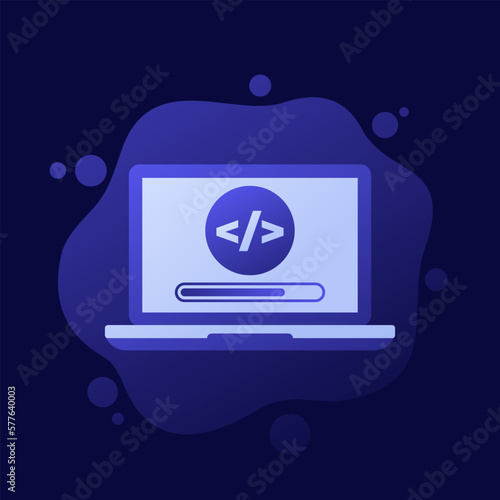 code compilation icon, vector design