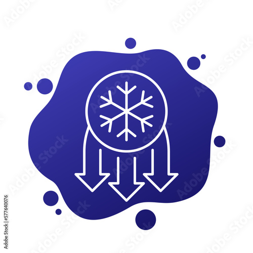 Frost impact line icon, vector
