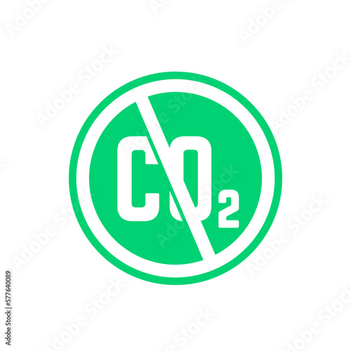 No co2, zero carbon emissions vector icon