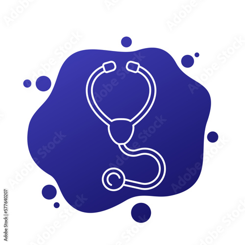 stethoscope icon, line vector design