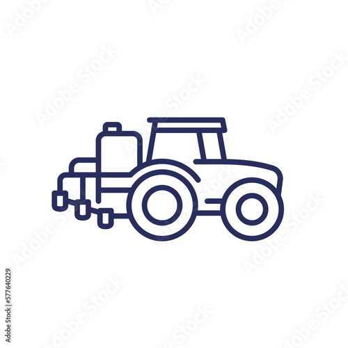 tractor with sprayer line icon