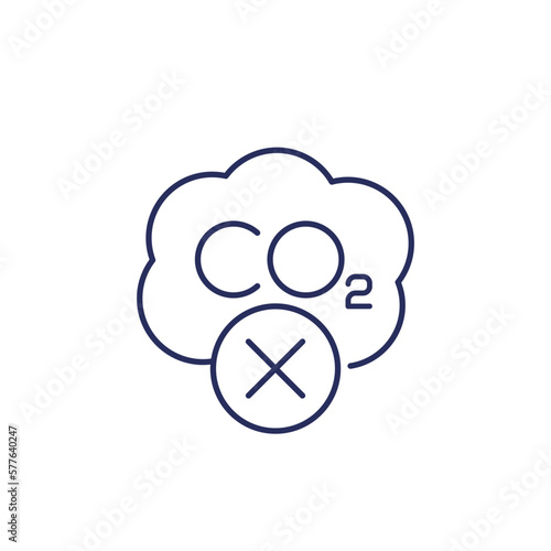 ban carbon emissions line icon