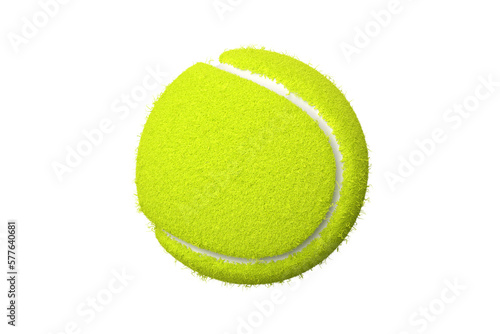 Tennis ball isolated on white background. 3D rendering.