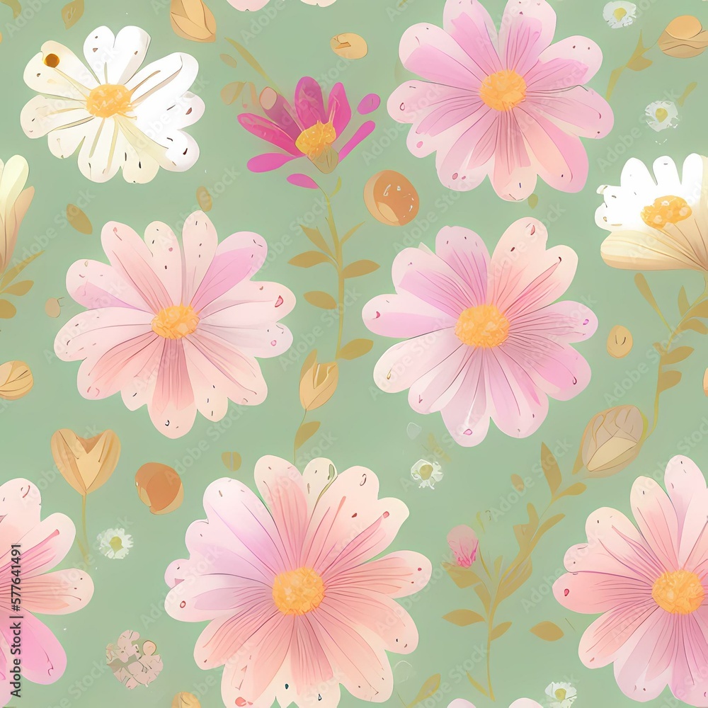 seamless floral pattern created with generative ai technology