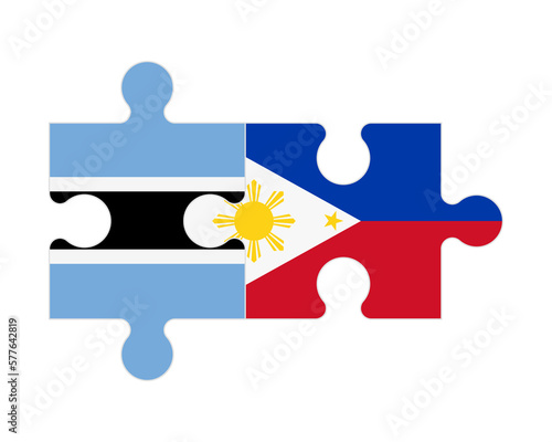 Puzzle of flags of Botswana and Philippines, vector
