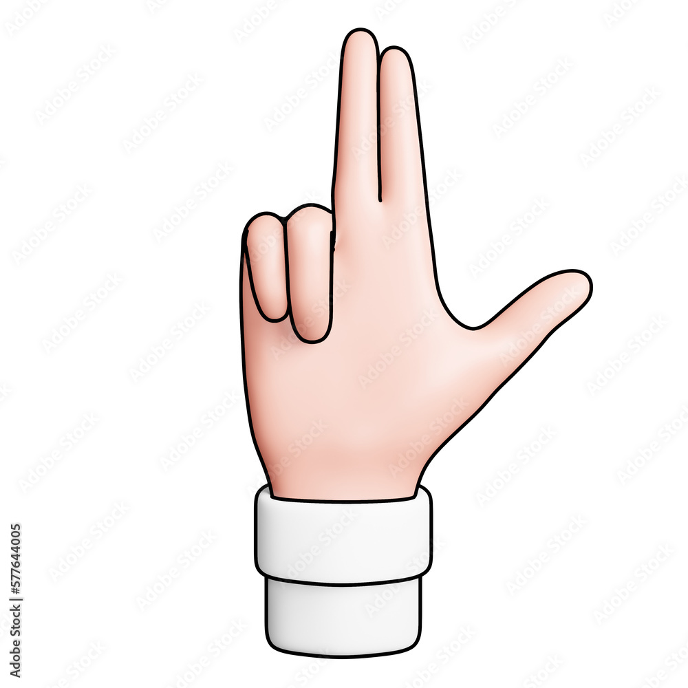 Finger Gun gesture hand 3D icon in front view - Filled outline style Finger Gun gesture hand 3D icon in front view - Filled outline style
