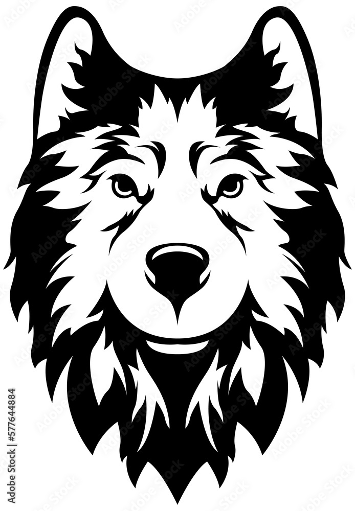 Head of dog abstract character illustration. Graphic logo designs template for emblem.