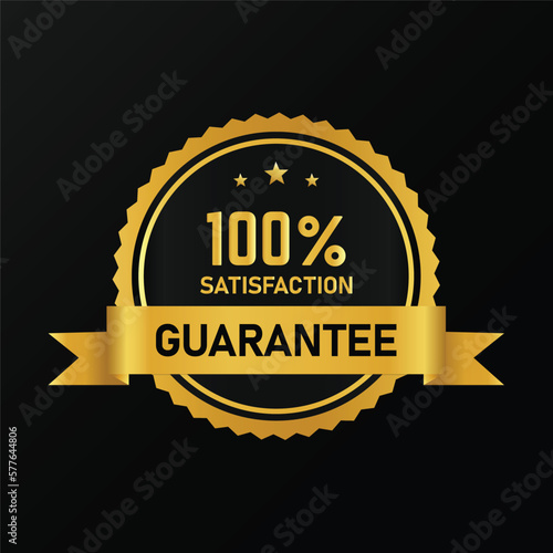 Принти на полотні 100 percent satisfaction guaranteed golden badge vector design.