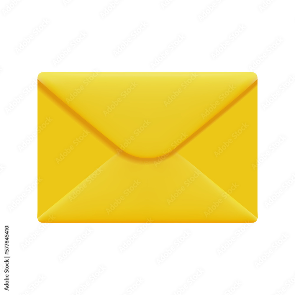 3d mail envelope icon vector. Isolated on white background. 3d new e-mail message notice icon. Subscription to newsletter concept. Cartoon minimal style. 3d email icon vector render illustration.
