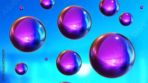 Shiny colored balls abstrac...