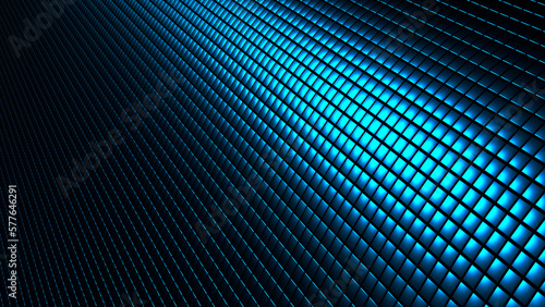 Blue chrome metallic technology background, metal squares pattern