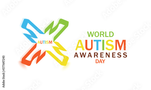 World Autism Awareness Day April 2. Template for background, banner, card, poster  © design.designer