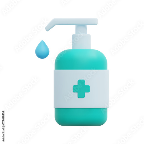 3d hand sanitizer icon vector. Isolated on white background. 3d pharmacy, medical and healthcare concept. Cartoon minimal style. 3d hygiene icon vector render illustration.
