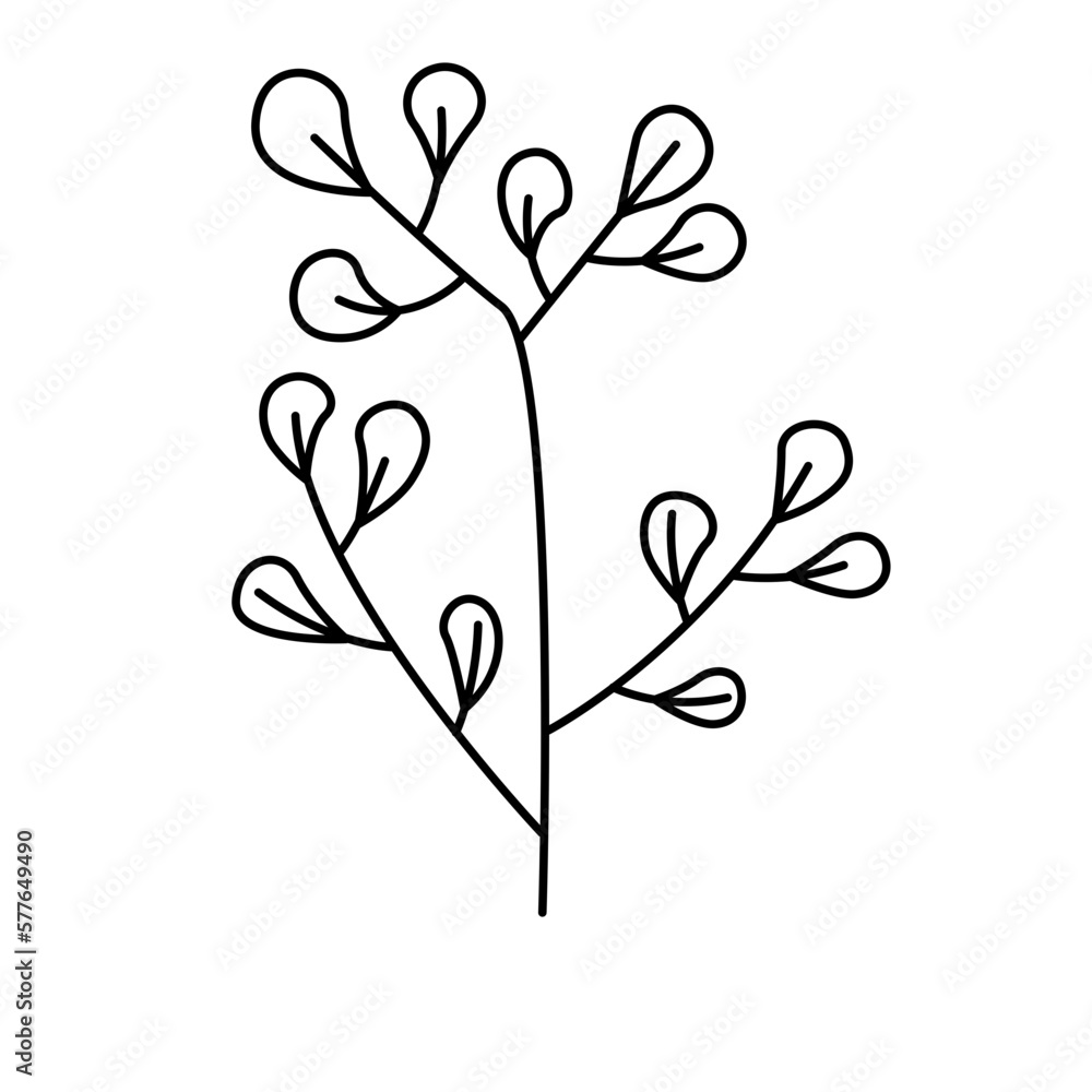 plant, flower, nature, line, leaf, seamless flower