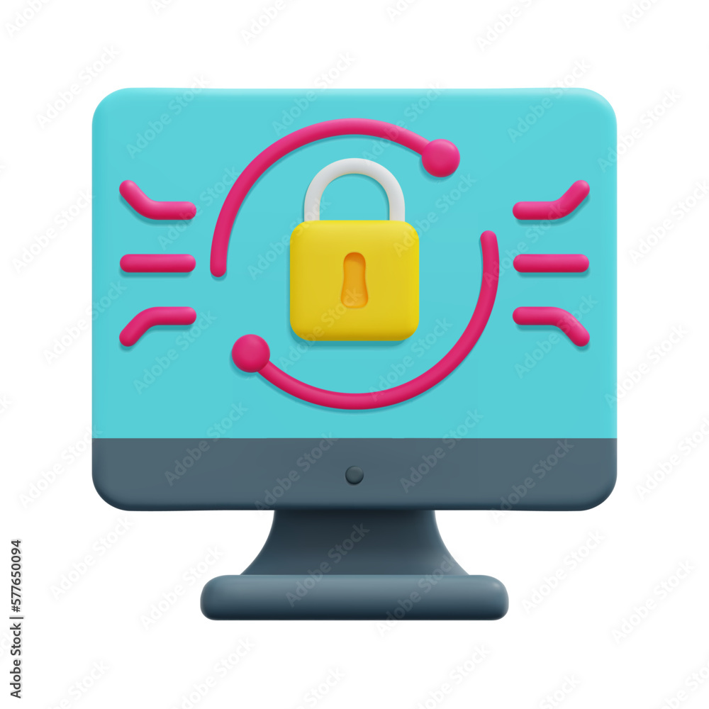 3d computer with ransomware icon vector. Isolated on white background. 3d cyber security, data protection and internet security concept. Cartoon minimal style. 3d icon vector render illustration. 3d computer with ransomware icon vector. Isolated on white background. 3d cyber security, data protection and internet security concept. Cartoon minimal style. 3d icon vector render illustration.