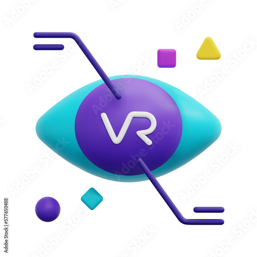 3d vision icon vector. Isolated on white background. 3d metaverse, digital technology, virtual reality concept. Cartoon minimal style. 3d icon vector render illustration.