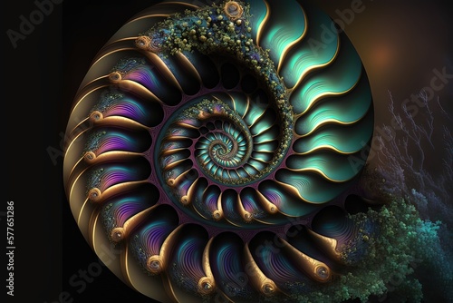 Ammonite. Generative AI photo