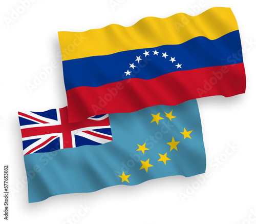 Flags of Venezuela and Tuvalu on a white background