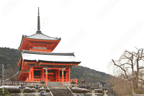Kiyomizu Temple Covered in Snow in Winter, Kyoto, Japan