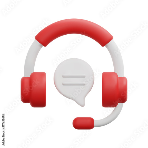 3d customer service icon vector. Isolated on white background. 3d online marketing and social media concept. Cartoon minimal style. 3d call center icon vector render illustration.