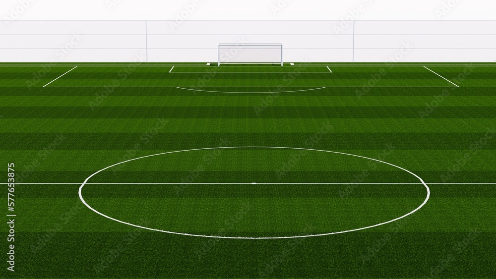 Obraz premium Rendering. Soccer - Football Green grass turf field, isolated on white background. Illustration
