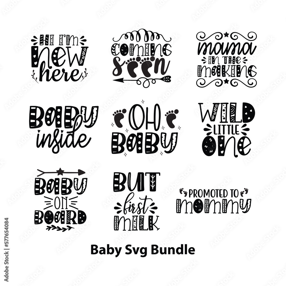 Fototapeta premium Baby svg design bundle