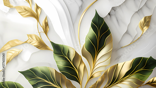 Fototapeta Naklejka Na Ścianę i Meble -  Green marble abstraction. Generative AI.