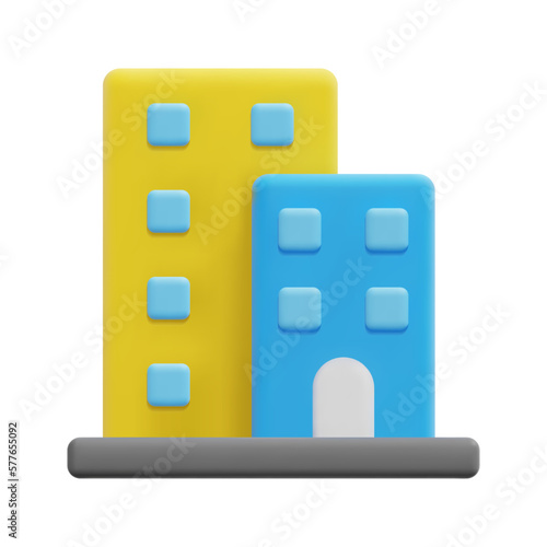 3d condominium icon vector. Isolated on white background. 3d building and architecture concept. Cartoon minimal style. 3d building icon vector render illustration.