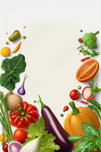Vegetables Background with empty copy space for text - Vegetables Background Wallpapers - Vegetables with empty Copy Space created with Generative AI technology