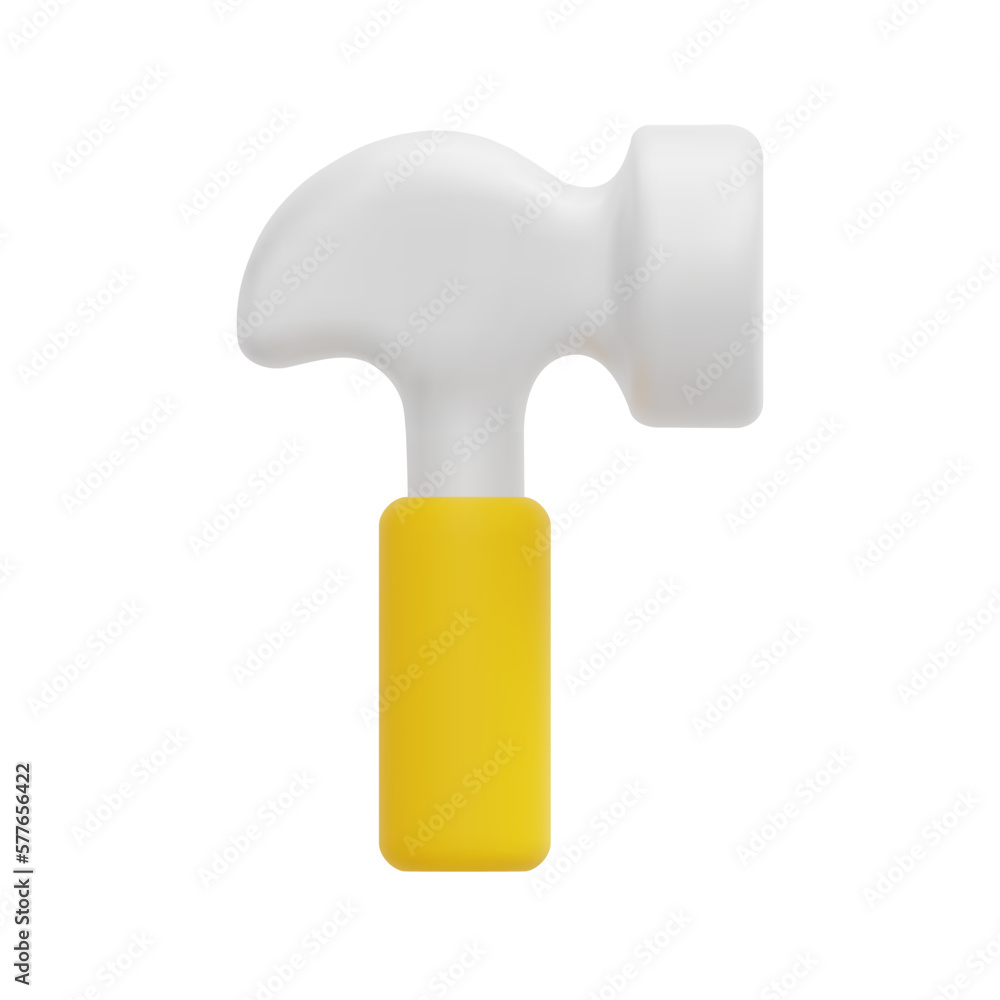 3d hammer icon vector. Isolated on white background. 3d construction, equipment and instrument concept. Cartoon minimal style. 3d icon vector render illustration. 3d hammer icon vector. Isolated on white background. 3d construction, equipment and instrument concept. Cartoon minimal style. 3d icon vector render illustration.