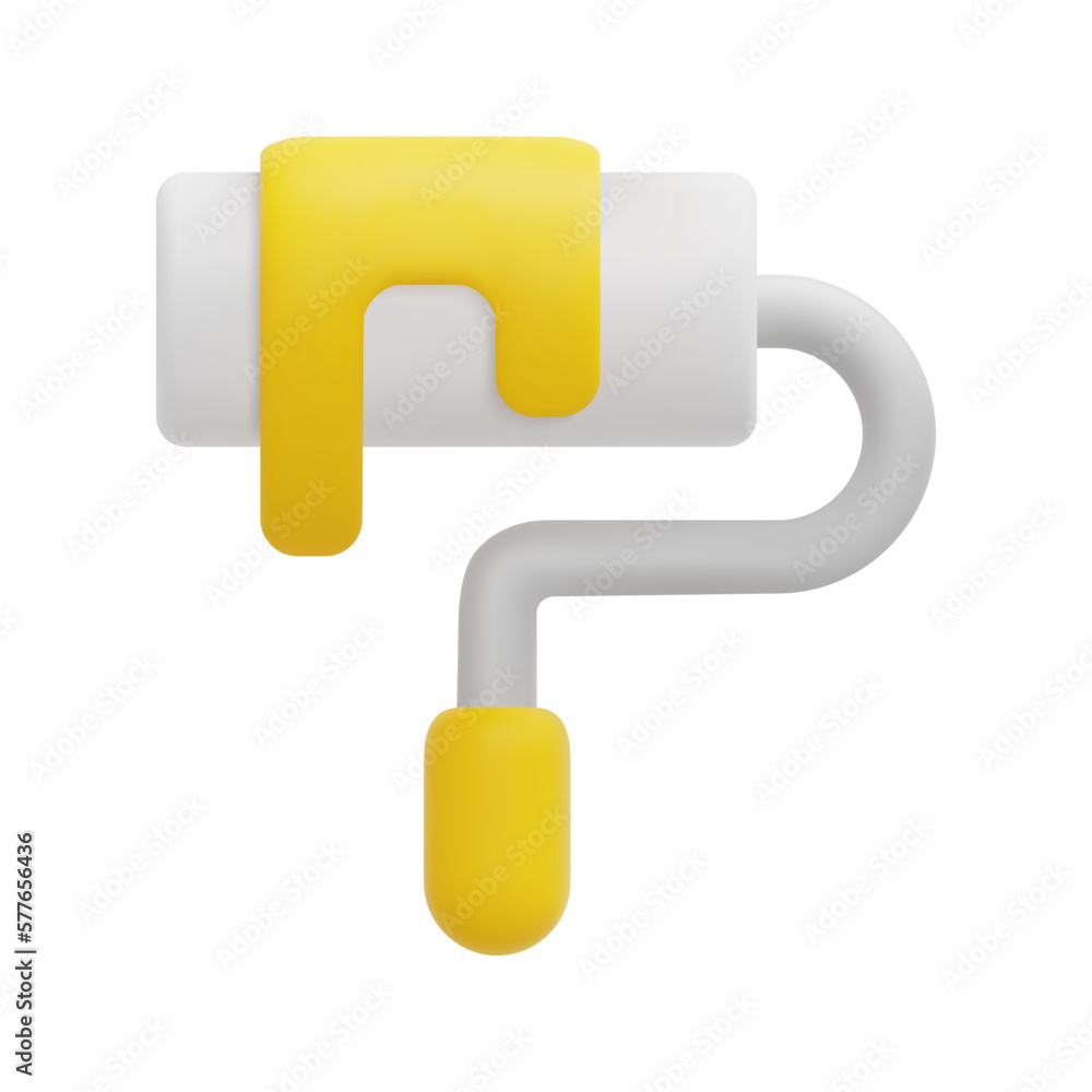 3d paint roller icon vector. Isolated on white background. 3d construction, equipment and instrument concept. Cartoon minimal style. 3d icon vector render illustration. 3d paint roller icon vector. Isolated on white background. 3d construction, equipment and instrument concept. Cartoon minimal style. 3d icon vector render illustration.