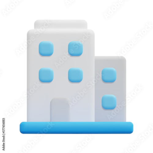 3d apartment icon vector. Isolated on white background. 3d rental property and real estate concept. Cartoon minimal style. 3d building icon vector render illustration.