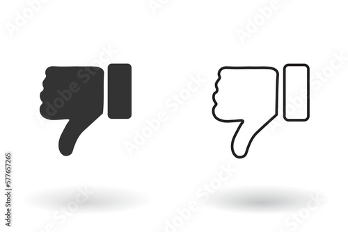 Thumb down icon. Disilike symbol set vector ilustration.