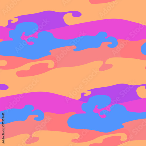 Abstract vector seamless pattern of a liquid colorful flows.