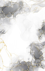 Watercolour drop splash Grey color with gold glitter on white background,Hand drawn paint Gray alcohol ink in abstract pattern,Illustration paint spectacular abstract backdrop,Mable liquid texture