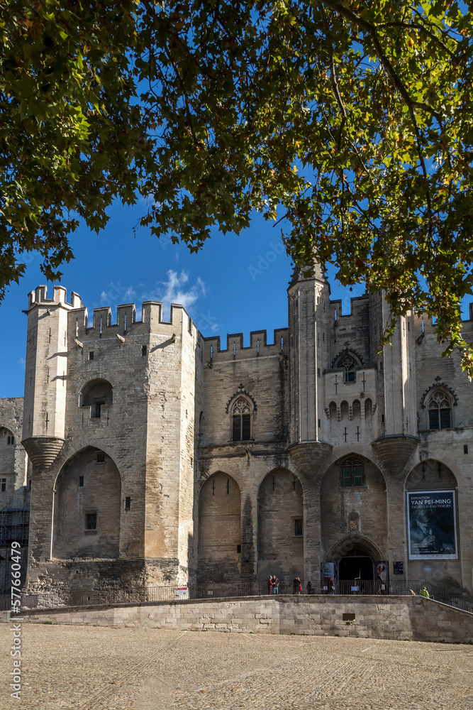 Palais des Papes à Avignon dans le Vaucluse à l' automne , France