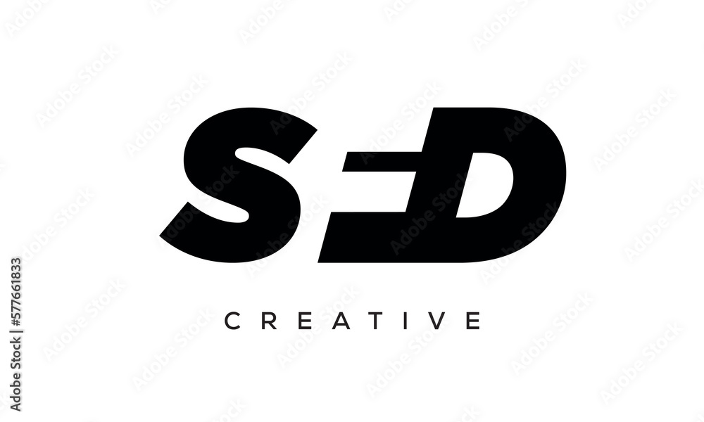 SFD letters negative space logo design. creative typography monogram vector SFD letters negative space logo design. creative typography monogram vector
