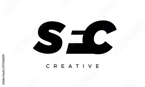 SFC letters negative space logo design. creative typography monogram vector photo