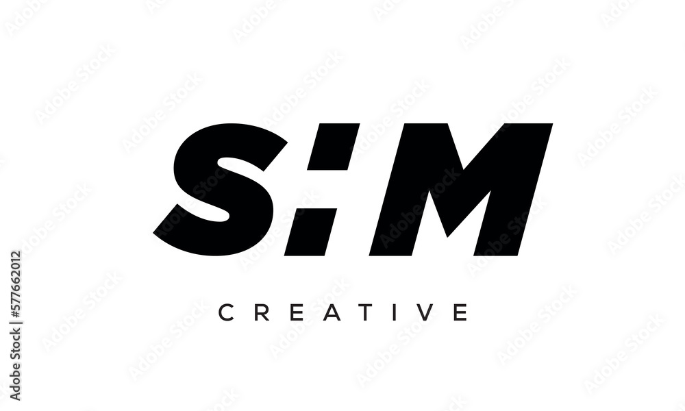 SHM letters negative space logo design. creative typography monogram vector