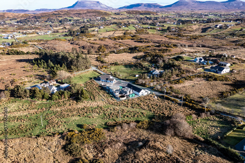 Aerial view of the water plant at Gortahork in County Donegal, Republic of Ireland photo