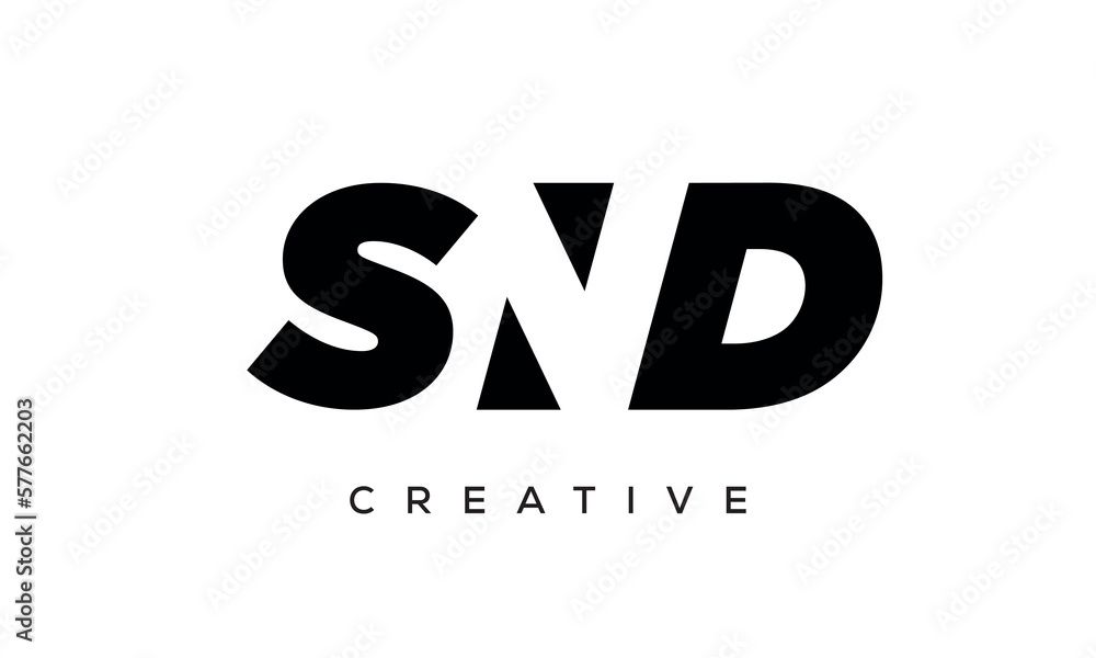 SND letters negative space logo design. creative typography monogram vector SND letters negative space logo design. creative typography monogram vector